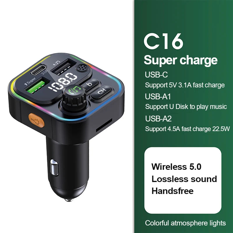 Bluetooth FM Car Transmitter 22.5W