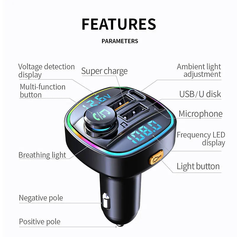 Bluetooth FM Car Transmitter 22.5W